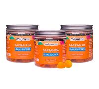 Mium Lab - Gummies Safran et Vitamine B6 - Enfants et Adultes - Cure 9 à 27 semaines - Humeur et Relaxation - Hautement dosé (40mg) - Sans sucres - Saveur Pêche - Fabriqué en France