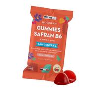 Mium Lab - Gummies Safran Hautement dosé (40mg) et Vit B6 sans sucres - Enfants et Adultes - Formule exclusive - Éco-recharge 42 gummies - Saveur Fraise - Fabriqué en France