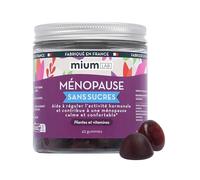 Mium Lab - Ménopause Sans Hormones Cure 21 Jours | Bouffées de Chaleur, Sueurs nocturnes, Humeur, Stress | Plantes (Gattilier, Sauge, Kudzu) & Vitamines | 42 Gummies Sans Sucre | Fabriqués en France