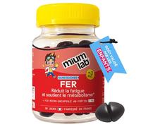 MIUMLAB - Gummies Fer Enfant 7mg AB-Fortis - Complément Alimentaire Enfant - Fatigue & Concentration - Haute Tolérance Digestive - Sans Sucres - Goût Fruits Rouges - 30 Jours - Fabriqué en France
