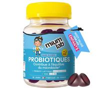 MIUMLAB - Gummies Probiotiques Enfant - 3,5 Mds Ferments Lactiques 5 Souches - Confort Digestif, Transit et bon fonctionnement du microbiote - Sans Sucres - Goût Mûre Magnolia - Des 3 ans - 30 Jours