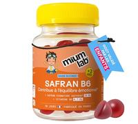MIUMLAB - Gummies Safran Enfant Vitamine B6 - Équilibre Émotionnel & Concentration - Aide à Gérer Émotions & Agitation - Complément Alimentaire Enfant Sans Sucres - Goût Fraise validé Enfants - Dès 3