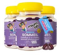 MIUMLAB - Gummies Sommeil Enfant - Camomille & Coquelicot + Tryptophane & Vitamine B6 - Sommeil et Relaxation - Sans accoutumance - Goût Fraise - Dès 3 ans - 3x30 Jours - Fabriqué en France