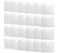 Miunpri Support Carte Handicapé Pare Brise, 20 pcs Porte Carte Voiture Pare Brise 10x8cm Pochette Autocollante en PVC pour VTC/Taxi/Ticket Disque de Stationnement Permis Taxi, Transparent