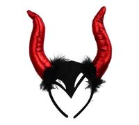 Miutii Serre-tête de sorcière pour fille - Cornes d'Halloween - Bandeau méchante reine - Bandeau gothique - Pour Halloween, carnaval, fête - Rouge - Taille unique