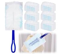 MIUUIPI Lot de 30 lingettes attrape-poussière pour Swiffer avec 1 poignée, aimant à poussière, embouts de rechange pour la saleté, les poils d'animaux, la poussière