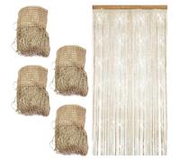 MIUUIPI Lot de 4 rideaux de fil de porte de 100 x 200 cm avec strass pour porte de balcon, fils pour décoration de mariage, fête (champagne)