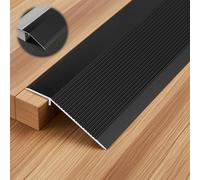MIUUIPI Réducteur de sol en aluminium, 0,9 m x 10 cm, profilé de transition pour sols, convient pour seuil d'ouverture de porte, stratifié de carrelage, pont une hauteur entre 10 et 35 mm (noir mat)