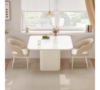 Miuuod 108x108cm Square Dining Table Set for 2, Kitchen Table with 2 Chairs, 3 Pieces Dining Set for Kitchen Room, Living Room