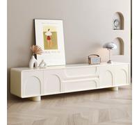 Miuuod 175CM TV Stand, Modern Cream White TV Cabinet with 4 Doors & 2 Drawers & Cable Management