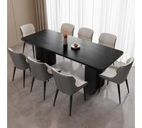 Miuuod Ensemble de table de cuisine et de salle à manger extra large de 200,7 cm, 1 table console avec 8 chaises, table centrale avec chaises rembourrées en polyuréthane, meubles de maison