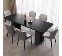 Miuuod Ensemble de table de cuisine et de salle à manger extra large de 200,7 cm pour grande famille, 1 table console avec 6 chaises, table centrale avec chaises rembourrées en polyuréthane, mobilier