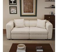 Miuuod Love Seaters Canapé sectionnel extra large pour salon, 2 places pour petit appartement, convertible, profond, familial, beige