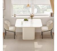 Miuuod Square Dining Table Set for 2, 108x108cm Kitchen Table with 2 Chairs, 3 Pieces Dining Set for Kitchen Room, Living Room