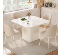 Miuuod Square Dining Table Set for 4, Kitchen Table with 4 Chairs, 5 Pieces Dining Set for Kitchen Room, Living Room