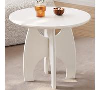 Miuuod Table d'appoint ronde de 50 cm de haut - Table de chevet moderne pour salon et chambre à coucher - Table basse blanche pour petits espaces