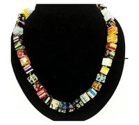 MIUYTRN Collier carré en Verre Mille Fleurs tissé à la Main, 2 pièces, for vêtements Assortis à la Mode for Femmes, Collier en Verre à col Court