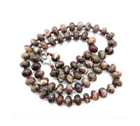 MIUYTRN Collier Classique en Pierre Naturelle et Cristal de Verre, Perles Plates for Femmes, Pendentif Opale, Cadeau, breloque, 5x8mm(Pablo Picasso Stone)