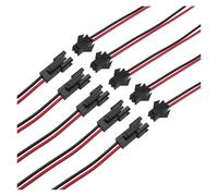 MIUYTRN Connecteur mâle 2 Broches vers Jack Femelle, câble Queue de Cochon, Longueur 10 cm, 15 cm, 20 cm, for Bandes Lumineuses LED cuicui(15CM,5Pair)