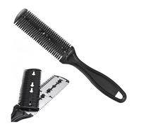 MIUYTRN Peigne de coupe de cheveux, brosses à cheveux avec lames de rasoir, outil de coupe de cheveux, outil de barbier, peigne de barbier, 1 pièce cuicui(schwarz)