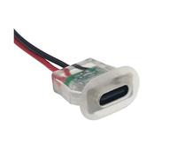 MIUYTRN Prise de Charge d'entrée USB C 5A à 2 Broches, avec Plaque Lumineuse LED, Port d'alimentation étanche USB-C, connecteur Femelle 2P cuicui(5PCS)