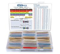 Miuzei 1475 Pièces Assortiment de Résistances Contient 52 Valeurs de Résistances Kit 1/4W ± 1% Film Métallique 0 Ohm to 5,6M Ohm Résistances Set 50 Pièces Switching Diodes Pour Electronique Projet
