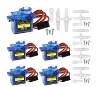 Miuzei 5X Micro Servo Moteur 9G pour RC Robot Bras/Main/Marche Avion Hélicoptère Bateau Voiture Véhicule Commande avec Câble，180° Mini Servomoteur Compatible avec Arduinoet et Raspberry Pi