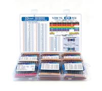 Miuzei Assortiment de Résistances à Film Métallique 1/2W : 65 Valeurs (1Ω-4.7MΩ) 650 Pièces Tolérance ±1%, Conforme RoHS avec Diodes, Kit de Résistances Électroniques pour Breadboards et Maquettisme