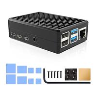 Miuzei Boîtier Alu pour Raspberry Pi 4B, Refroidissement Passif, 8/4/2GB | Sans ventilateur & silencieux, Boîtier Aluminium, Dissipateur cuivre, pads thermiques, 24h/24 7j/7, compact 90×65×28 mm