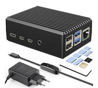 Miuzei Boîtier Aluminium pour Raspberry Pi 4 avec Alimentation, Passif Case