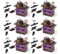 Miuzei Micro servo 9g engrenages métal 180° pour modélisme RC, 6 pièces