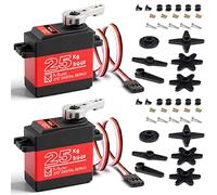 Miuzei Servo numérique 25 kg Servo de direction étanche à haute torque engrenage métallique 270 ° Servo+moteur pour mini RC voiture 1/8 1/10 1/12 bateau avec corne 25T câble servo vis