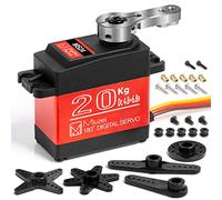 Miuzei Servomoteur RC numérique 20kg 180° engrenages métal 6,8V Crawler | 1 pièce, 0,14s/60° à 6,8V, Étanche, Bras CNC Aluminium, 25T, Servo de direction RC auto 1/8 1/10 Truggy Bagger Bateau Robot