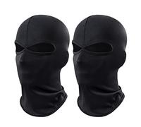 MIVAIUN 2 Pièces 2 Trous Multifonction Cagoules, Cagoule avec 2 Trous, Balaclava pour Homme et Femme, Masque de Ski, Moto Masque, Léger, Souple, Doux et Respirable, Noir