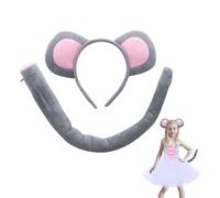 MIVAIUN 2 Pièces Cute Mouse Dress Up Set,Ensemble de Déguisement de Souris,Mouse Headband and Tail,Souris Roleplay Set pour Enfants Adulte Birthday Fête D'anniversaire(2 PCS)