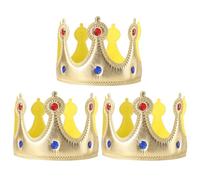 MIVAIUN 3 Pièces Chapeaux de Couronne Dorés couronnes pour enfants couronne royale dorée Couronne des Rois Diadème de Ia Couronne pour bandeaux de cosplay de fête d'anniversaire d'enfants