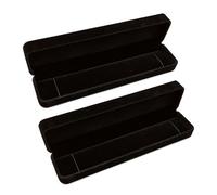 MIVAIUN Lot de 2 Long Rectangle Bijoux Boîte Cadeau avec Éponge,Boîtes-cadeaux en Papier Kraft Rectangulaire Écrin Bijoux Collier avec Doublure pour le Paquet de Bijoux Collier Bracelet (noir)