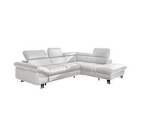 Mivano Driver Canapé d'angle avec Coussin, Cuir synthétique, Similicuir : Blanc, Ottomane rechts