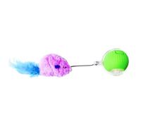 mivceklw Automatic Moving Cat Toy, Interactive Rolling Ball, Rechargeable Cat Teasing Ball, Smart Moving Cat Toy 8 x 6,5 x 5,6 cm for Cats, Present, Entertainment, Red, Gray, Green Color