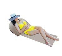 mivceklw Beach Mat, Inflatable Pillow Lounger, Outdoor Sandproof Lounger, Foldable Relaxing Pad, Portable Sun Bathing Tanning Mat Perfect for Family Friends, Light Dark Blue 160x70cm Gray Red