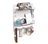 mivceklw Bedside Floating Shelf, Aesthetic Wall Shelf, Floating Bed Side Organizer, Space Saving Rack Strong Adhesive and No Drill Installation for Small Spaces and Dorm Rooms