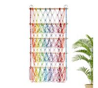 mivceklw Bohemian Stuffed Animal Net Rack, 4 Layer Wall Mounted Plush Toy Holder, Macrame Storage Hammock, Height Adjustable Organizer for Nursery, Bedroom, and Playroom, 20.47x41.34 inches