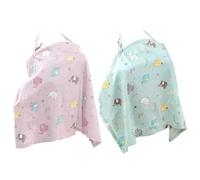 mivceklw Breastfeeding Cover, Soft Privacy Nursing Apron, Arch Neckline for Easy Viewing Multiuse Breathable Cotton Canopy for Car Seat or Pumping Moms, 38.58x27.56 Inches
