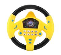 mivceklw Car Seat Steering Wheel, Simulated Driving Toy with Music, Electric Sound Controller, Suction Cup Mount, Interactive Faux Wheel for Early Education, Abs Material, 7.87in