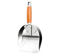 mivceklw Cat Litter Scoop, Quick Screening Pooper Scooper, Comfortable Grip Kitten Lifter, Sifting Tool for Indoor & Outdoor Use, Made of Strong and Wear-Resistant Metal, 11.22in
