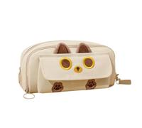 mivceklw Cat Pencil Pouch, Cute Embroidered Cat Pencil Bag, Cat Pencil Case, Cat Desk Organizer, Desk Organizer, Aesthetic Pencil Bag, Stationery Box, Marker Pouch for Students, Girls, Kids