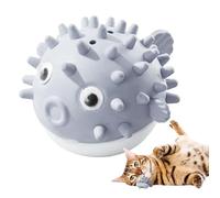 mivceklw Catnip Lick Ball, Wall-Mounted Cat Chew Toy, Teeth Cleaning Treat with Adhesive Base, Rotatable Catnip Toy, Indoor Kitten Entertainment, 7x6.5x4.5cm Green Gray
