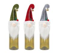 mivceklw Christmas GNOME Design Wine Bottle Covers, Holiday Wine Bottle Covers, GNOME Wine Costume Set, Swedish Tomte GNOME Wines Bags for Wines Bottles, Indoor, Outdoor, Blue, Red, Green Color