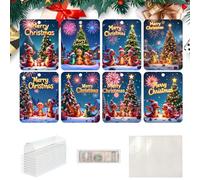 mivceklw Christmas Money Holders, Cash Holder Decorations, Festive Money Present Holders, Christmas Tree Cash Holders 13x10x0.5cm for Santa Money, Holiday Cash Card Holder, Multicolor