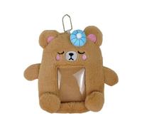 mivceklw Cute Photocard Holder, Plush Cartoon Bear Card Protector, Multifunctional Photo Display Frame, Protective Sleeve for Teens, Students, Women & Staff, Soft & Stylish